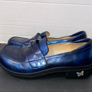 Alegria Taylor Brush Off Blue Loafers 37 Nursing Shoes